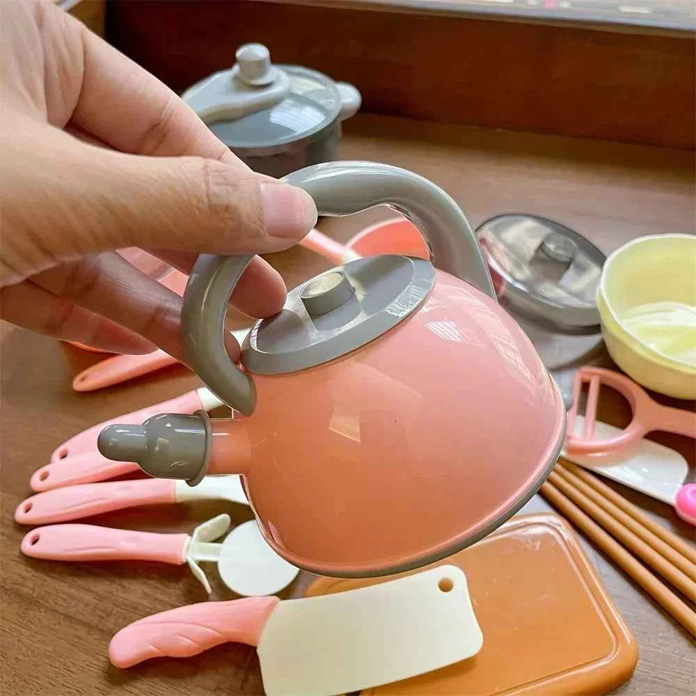 Kids Kitchen Set with Realistic Cooking Tools Creative Role Play Toys for Boys and Girls  Gifts for Children's Imaginative Play