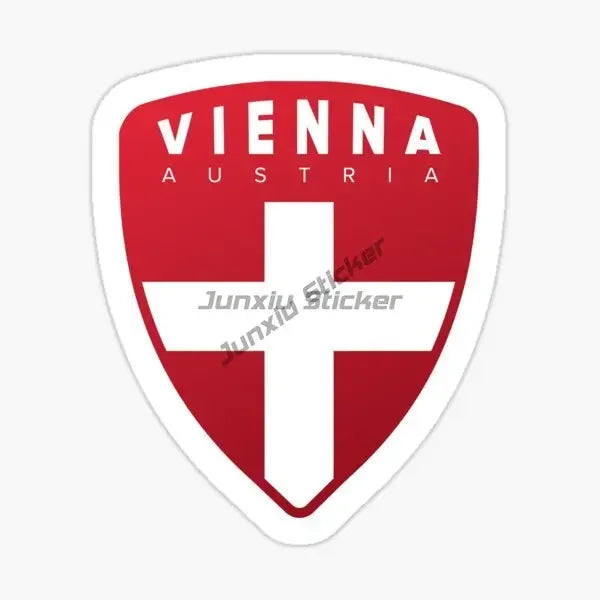 Austria Flag Map Emblem Creative PVC Stickers for Car Truck Bicycle Helmet Motorcycle Window Fridge Wall Decoration Accessories