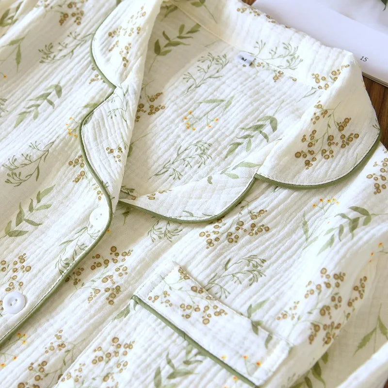 2025 Winter Women's Pajamas100% Cotton Plus Size Pajamas Flower  Printing Household Women's Pajamas Loungewear Autumn Sleepwear