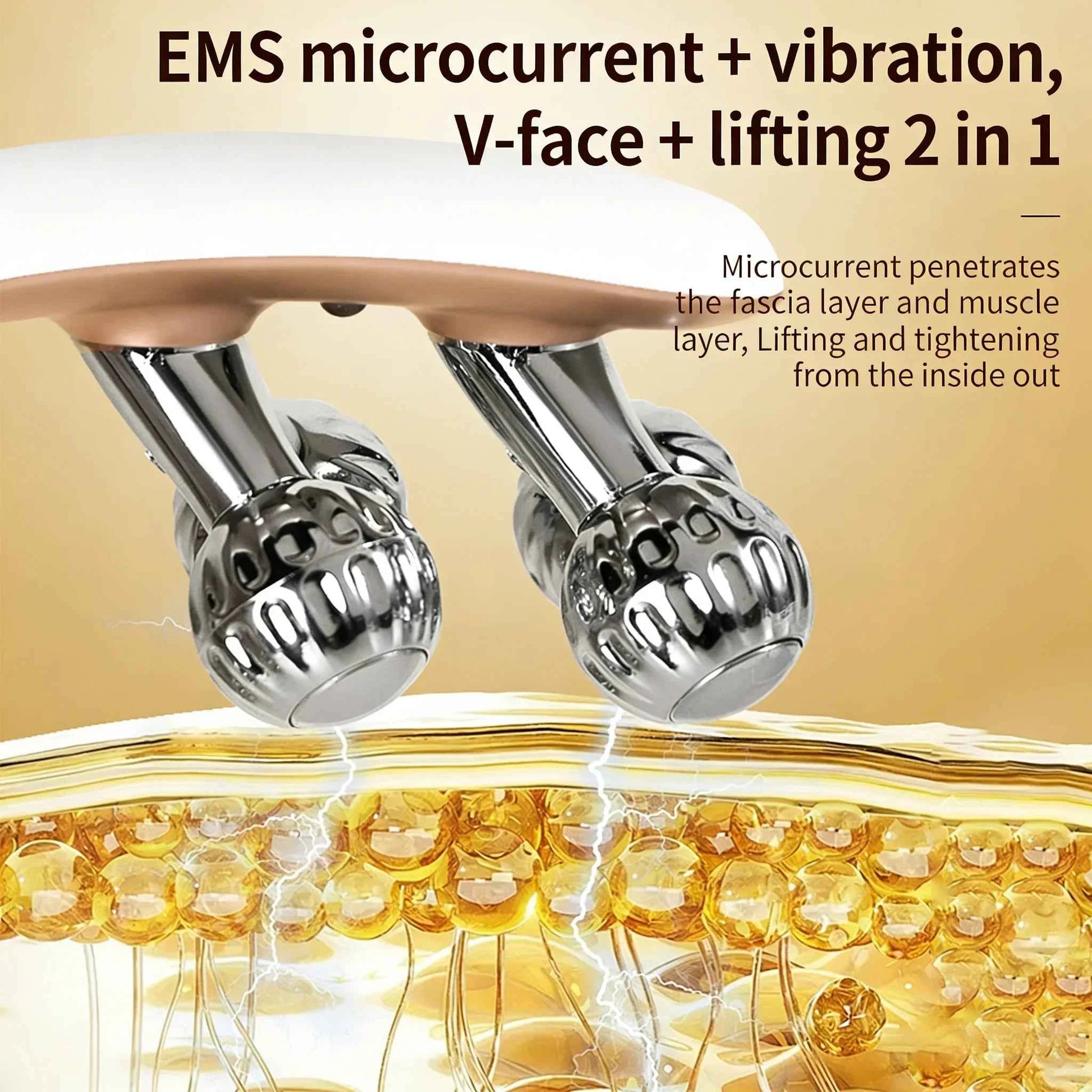 Anti-aging Ems microcurrent roller facial shaping device - V-ray radiofrequency beauty firmening and lifting facial massage