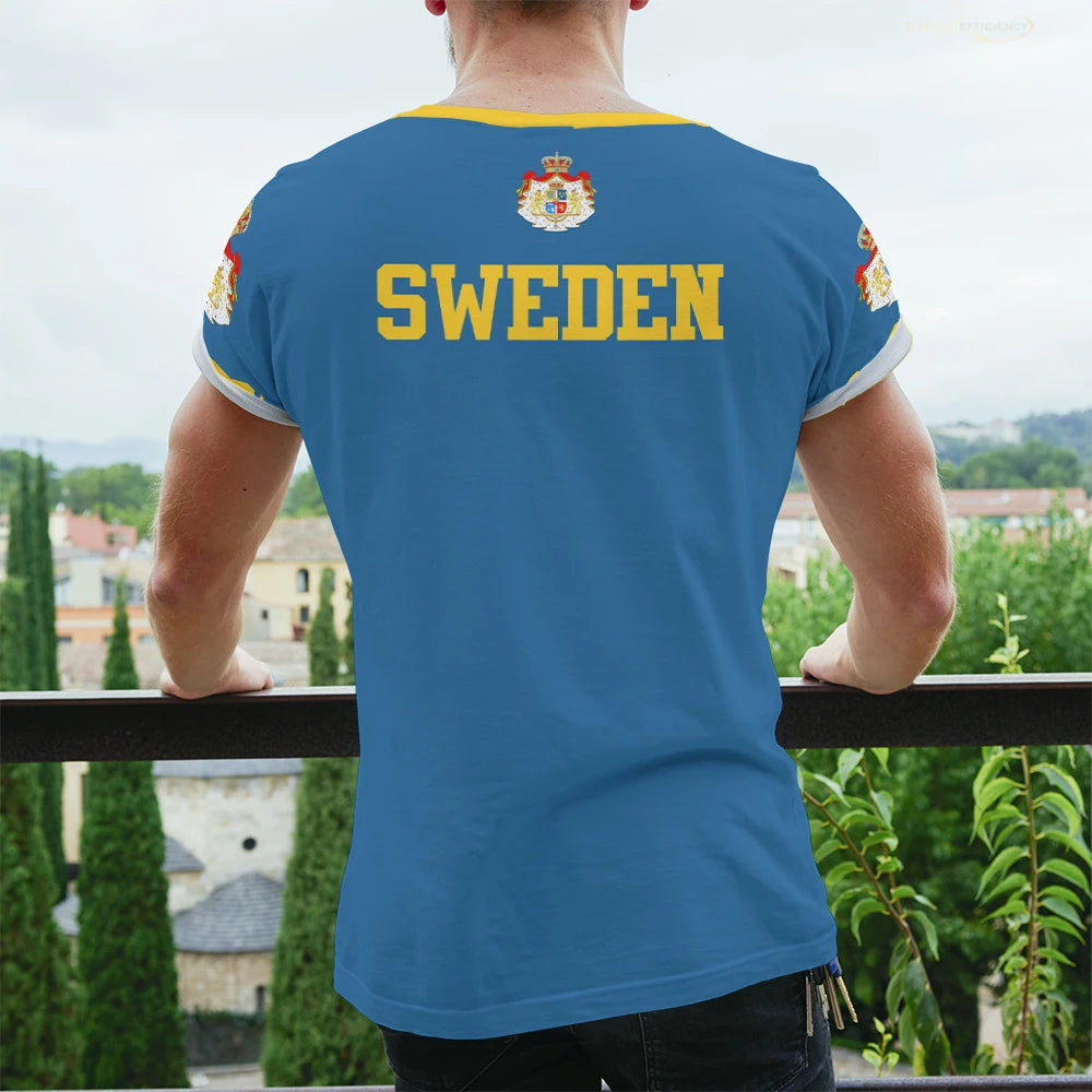 Swedish Flag Football Team T shirt Sweden Badge Sports Fans Gift Summer Tees 3D Print T-shirts for Men & Women Fashion Clothing