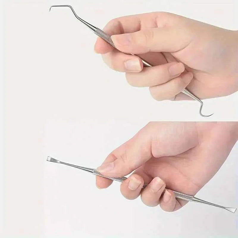 Tooth Cleaning Kit, Including Case, Tongue Scraper, Tweezers Scrapers Debris Removers,Toothpick Tools, Featuring Non-Slip Handle