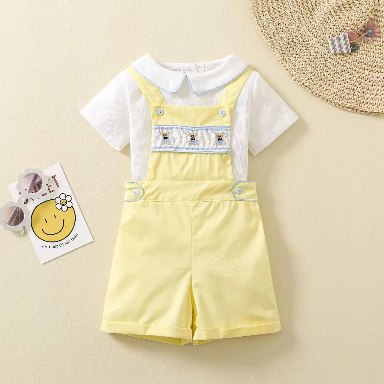 Summer New Spanish Baby Boys Clothes Short-Sleeved Suit Newborn Cotton Clothing Two-Piece for Boys Boutique Kids Clothing