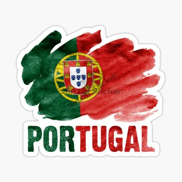 Portugal Flag Map National Emblem Creative PVC Sticker for Decorate Car Motorcycle Bicycle Helmet Window Wall Decal Accessories