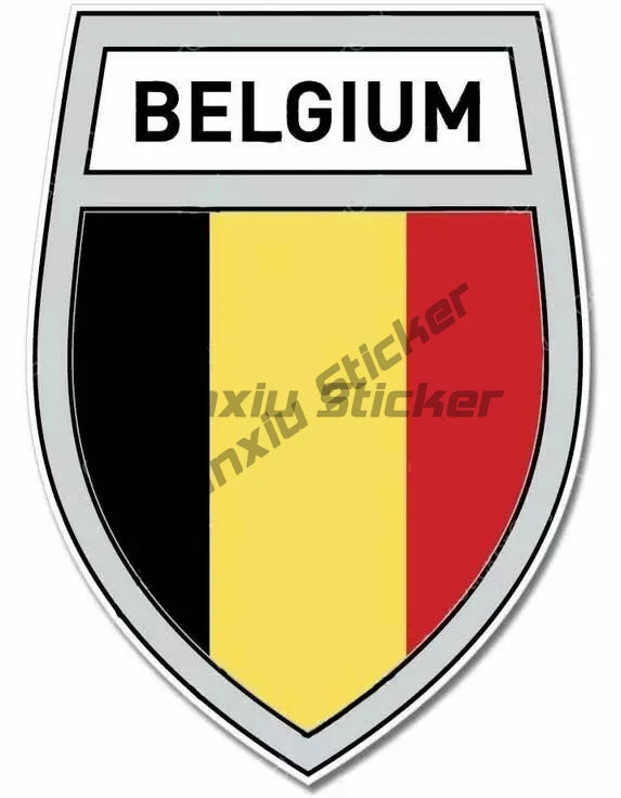 Belgium Flag Soccer Football Fans Ball Sticker Flemish Flanders Belgium Flag Crest Symbol Vinyl Decal Decoration for Suv Auto