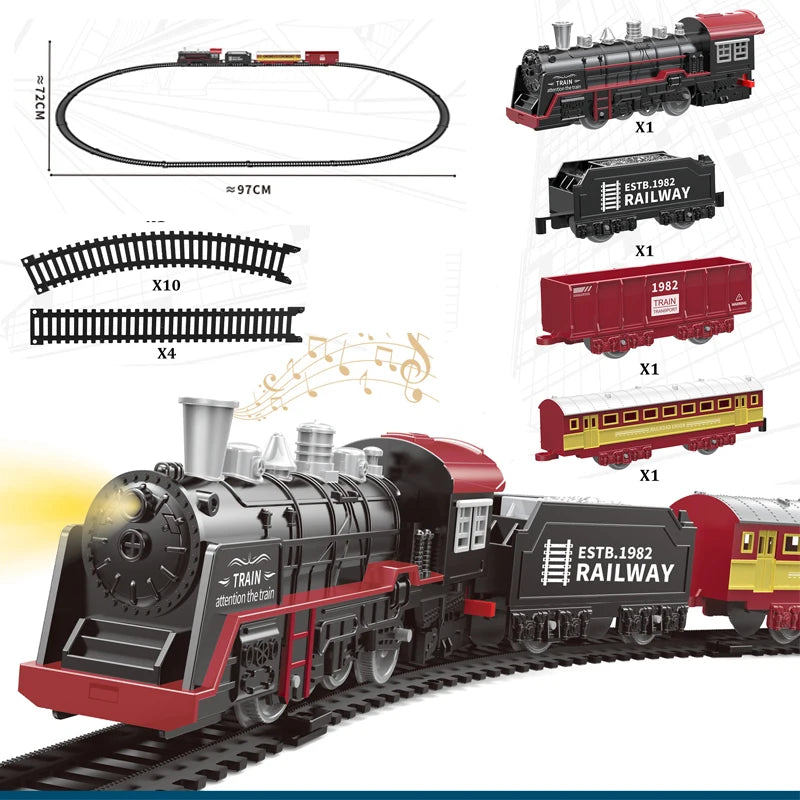 Train Toys for Boys with Lights and Sound Toy Train Track Set for Under Christmas Tree Toddler Model Trains Christmas Gifts
