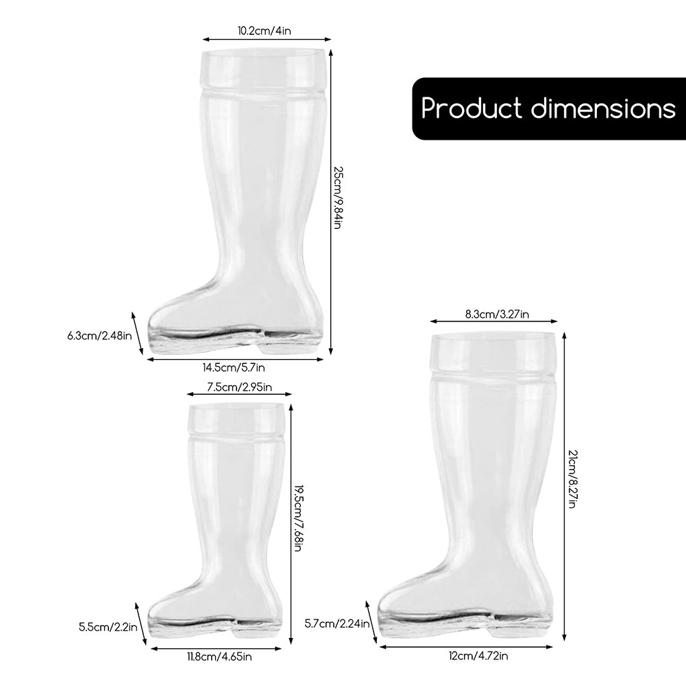 Boot-Shape Beer Cup Novelty Wine Glass Funny Transparent Water Cup for Beer Whiskey Cocktail Home Decor Gift Drinkware Accessory