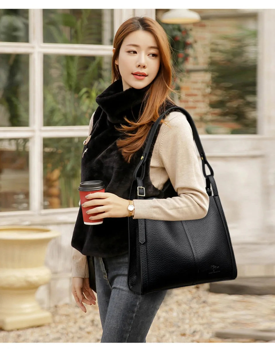High Quality Pu Leather Purse Ladies Shoulder Crossbody Bag Medium Casual Tote Bag