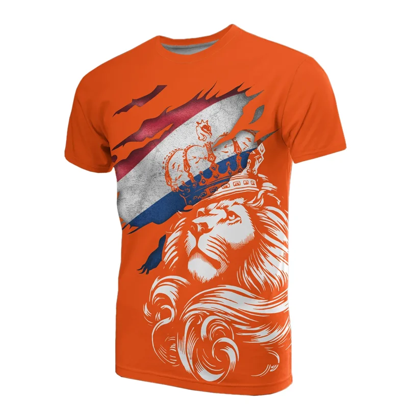 NETHERLANDS Flag 3D Print Sport Quick-dry Breathable Men Women T-Shirt Outdoor Football Uniform Team Training Fan Short-sleeve