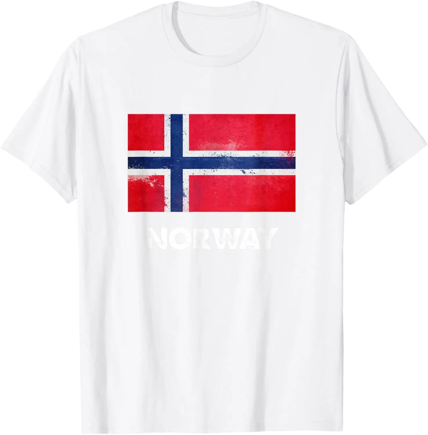 Norway Flag Graphic Short Sleeve T Shirt Patriotic Cotton Crew Neck Tee for Trip