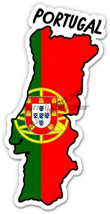 Portugal Flag Map Emblem Stickers High-Quality Viny Portugal Coat of Arms Portuguese Flag Racing Numbers Decal Perfect for Cars