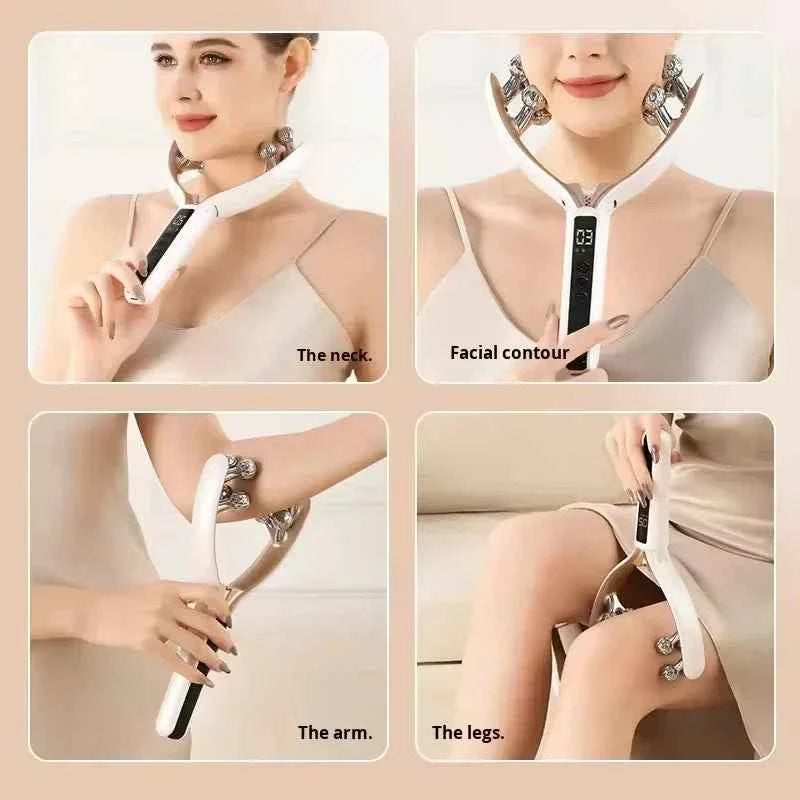 Anti-aging Ems microcurrent roller facial shaping device - V-ray radiofrequency beauty firmening and lifting facial massage