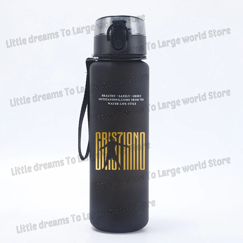 Football Cristiano Ronaldo Water Cup Portable 650ml Large Capacity Sports Plastic Drinking Bottle with Handle for Children Adult