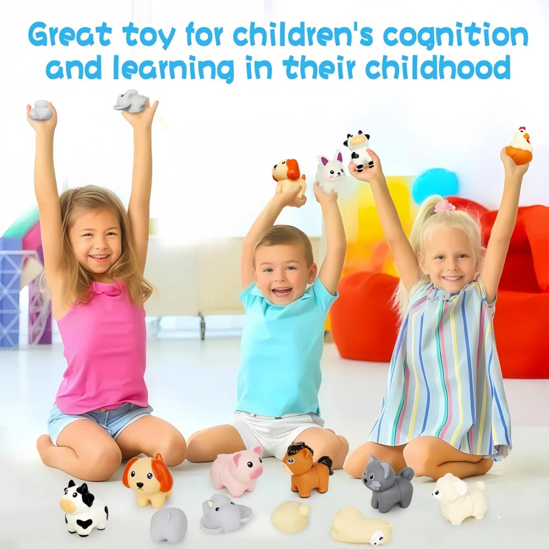 Toddler Toys,Montessori Preschool Learning Activities Animal Toy for Boys Girls,10 pcs Little People Animals Matching Games Fine