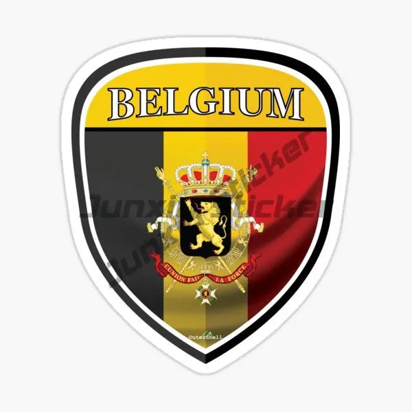 Belgium Flag Soccer Football Fans Ball Sticker Flemish Flanders Belgium Flag Crest Symbol Vinyl Decal Decoration for Suv Auto