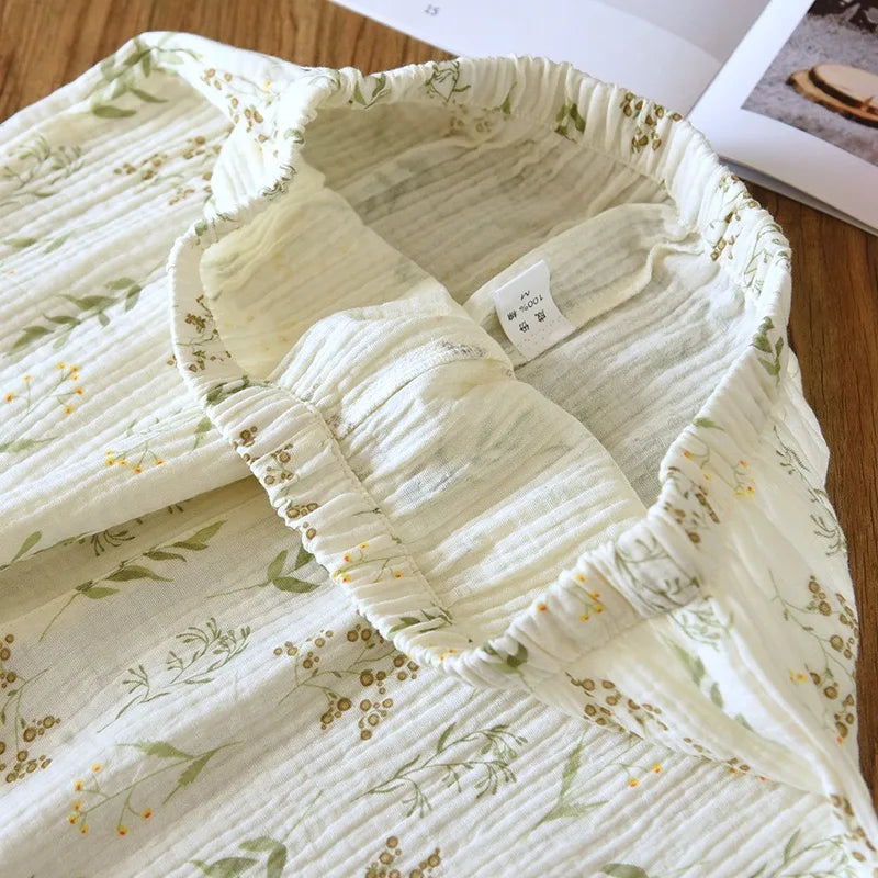 2025 Winter Women's Pajamas100% Cotton Plus Size Pajamas Flower  Printing Household Women's Pajamas Loungewear Autumn Sleepwear