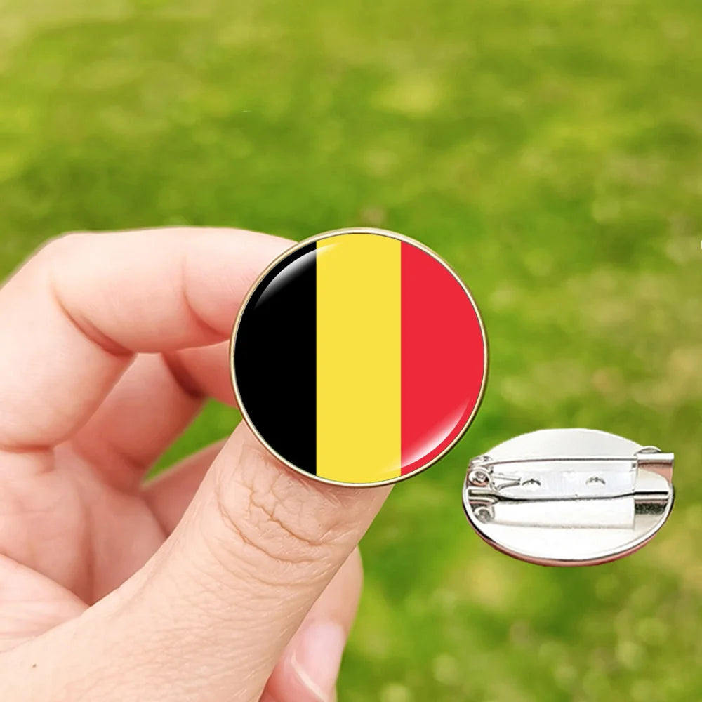 24 Football Flag Badge Pins Scotland Hungary Italy Croatia Spain Denmark England Serbia Romania Belgium Portugal Georgia Brooch