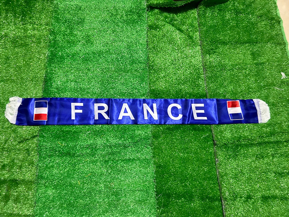 SKY FLAG France scarf 14*130cm double printed France flag Scarf football team Scarf Printing Satin French banner for sport fans