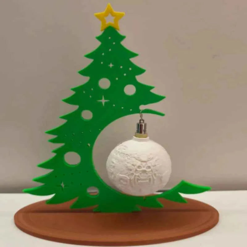 Creative Christmas Tree Decoration with DIY Ornament Ball Hollow Design Tabletop Xmas Decor for Home Party Festival Gift