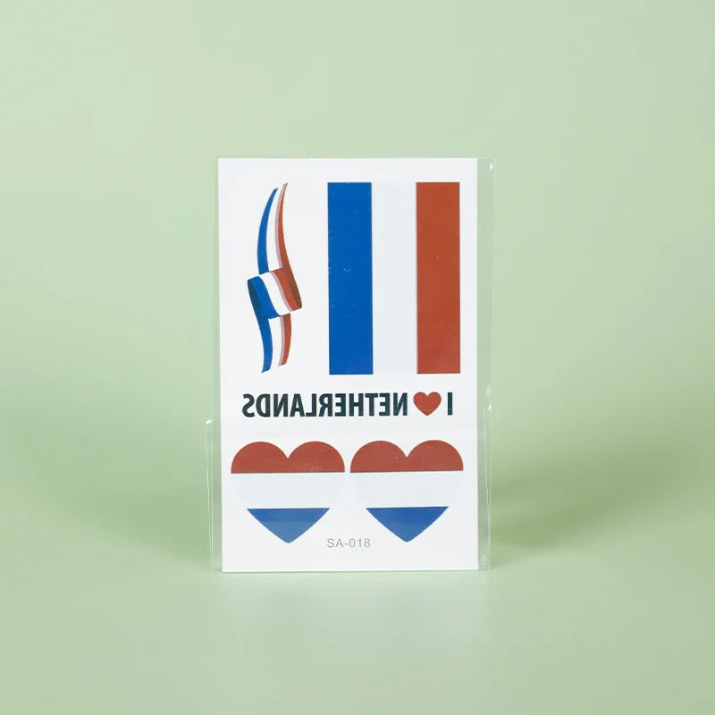 Netherlands Flag Temporary Tattoo Sticker, Long-lasting and Waterproof, Festival, Football, Soccer Fan Face Stickers, Arm, Face