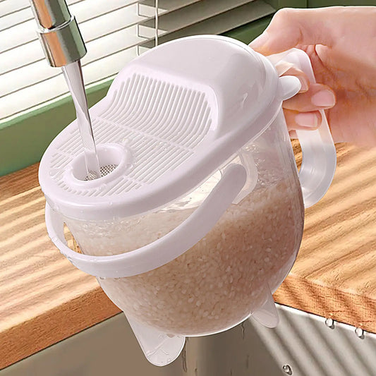 Kitchen Free Hand Washing Washing Rice Washing Vegetables Fruit and Vegetable Drain Basket Plastic Counter Flow Rice Washer
