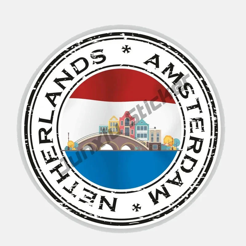 Netherlands Flag Naval Jack Flag  Decal Netherlands Football Amsterdam Flag Waterproof Sunscreen Decal Accessories Sticker