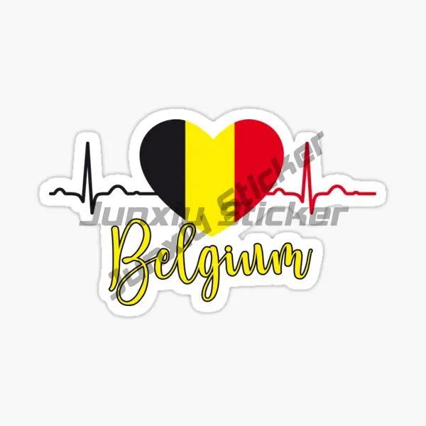 Belgium B Flag Map Emblem Creative Stickers Vinyl Helmet Wall Room Truck Window Motorcycle Camper Laptop Car Decal Assecories