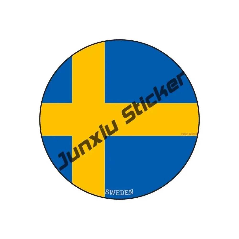 Sweden Flag Wings Creative Motorcycle Car Stickers Decal Anime Cute Accessories Swedish Air Force Decoration Glue Sticker