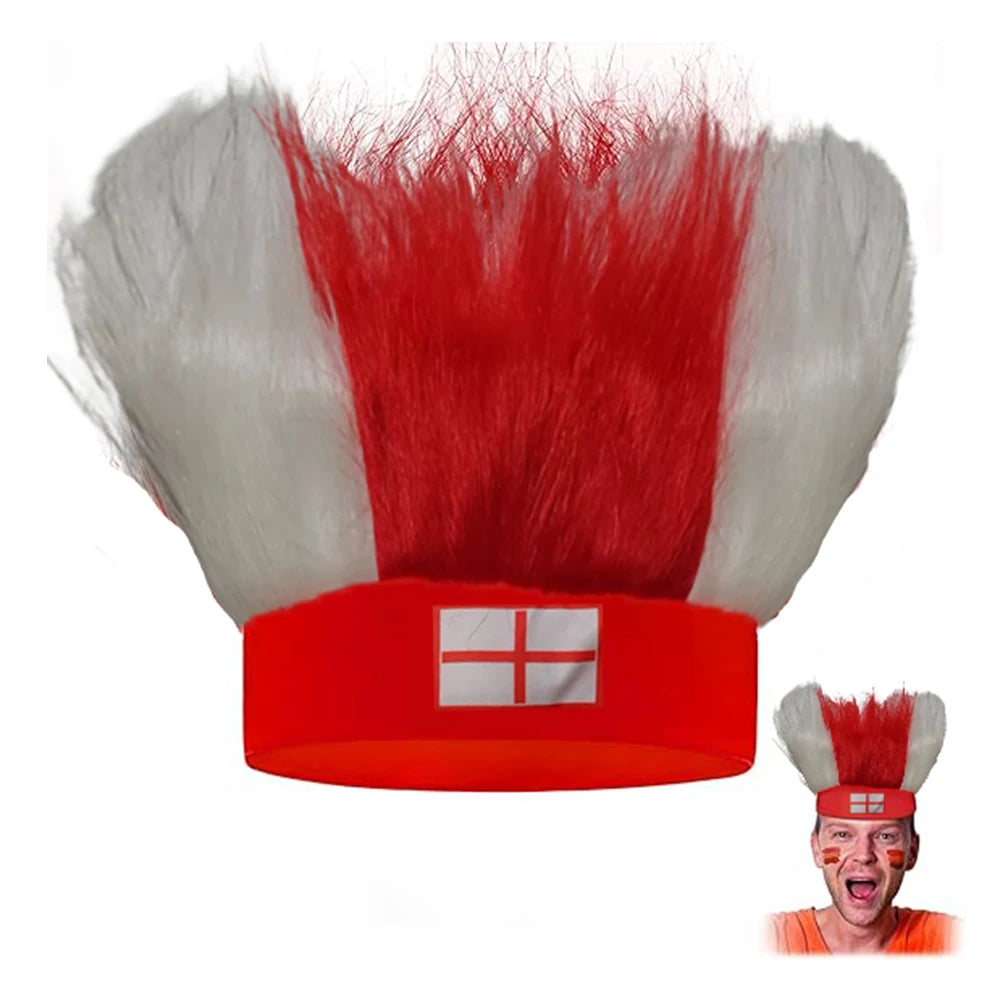 Flagnshow Football Soccer England Flags fans support wigs