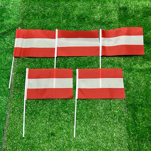 SKY FLAG Austria hand Flag 10/20/50/100pcs 21*14cm Austria Hand Waving Flags With plastic pole For Sports Activity Home Decor