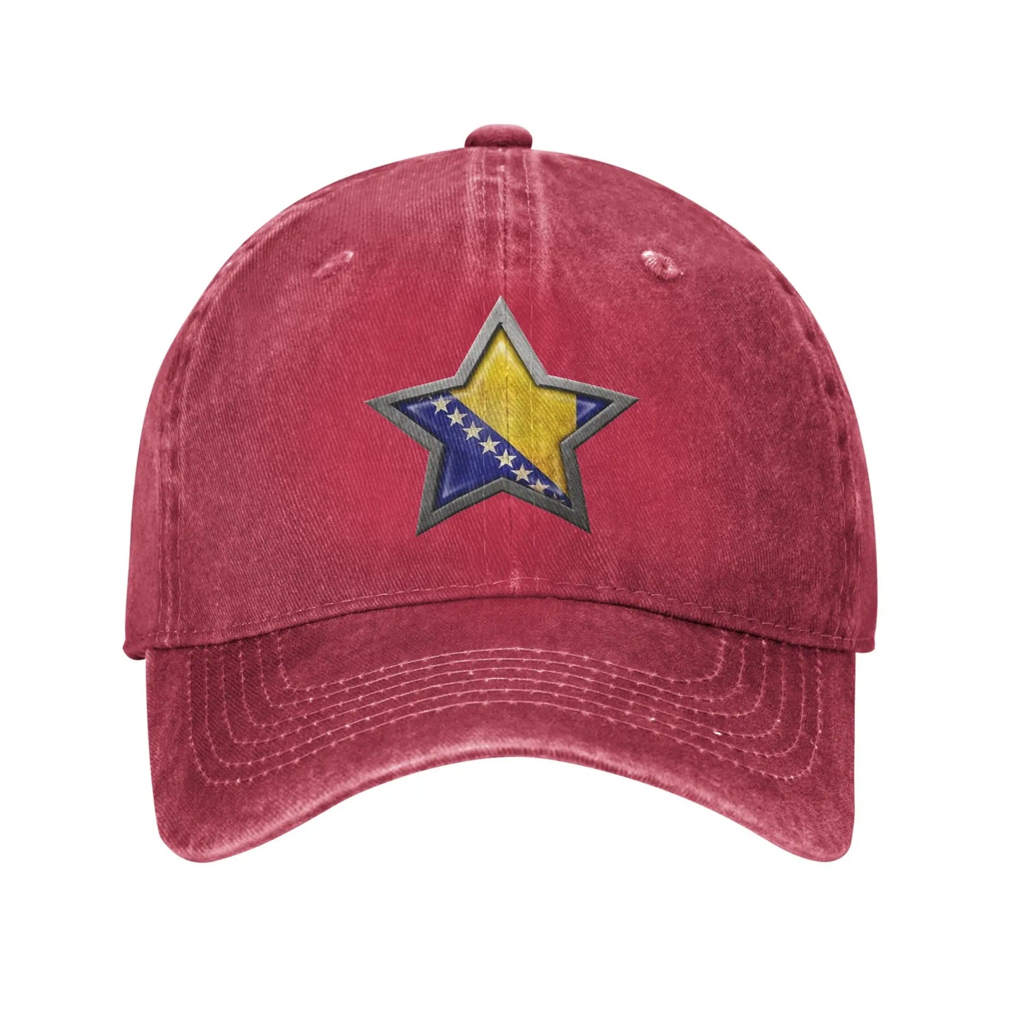 Bosnia and Herzegovina Flag Star Men Women Baseball Cap  Distressed Denim Washed Hats Cap Retro Outdoor Summer  Gift Headwear