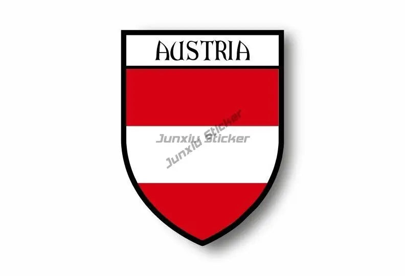 Austria Flag Map Emblem Creative PVC Stickers for Car Truck Bicycle Helmet Motorcycle Window Fridge Wall Decoration Accessories