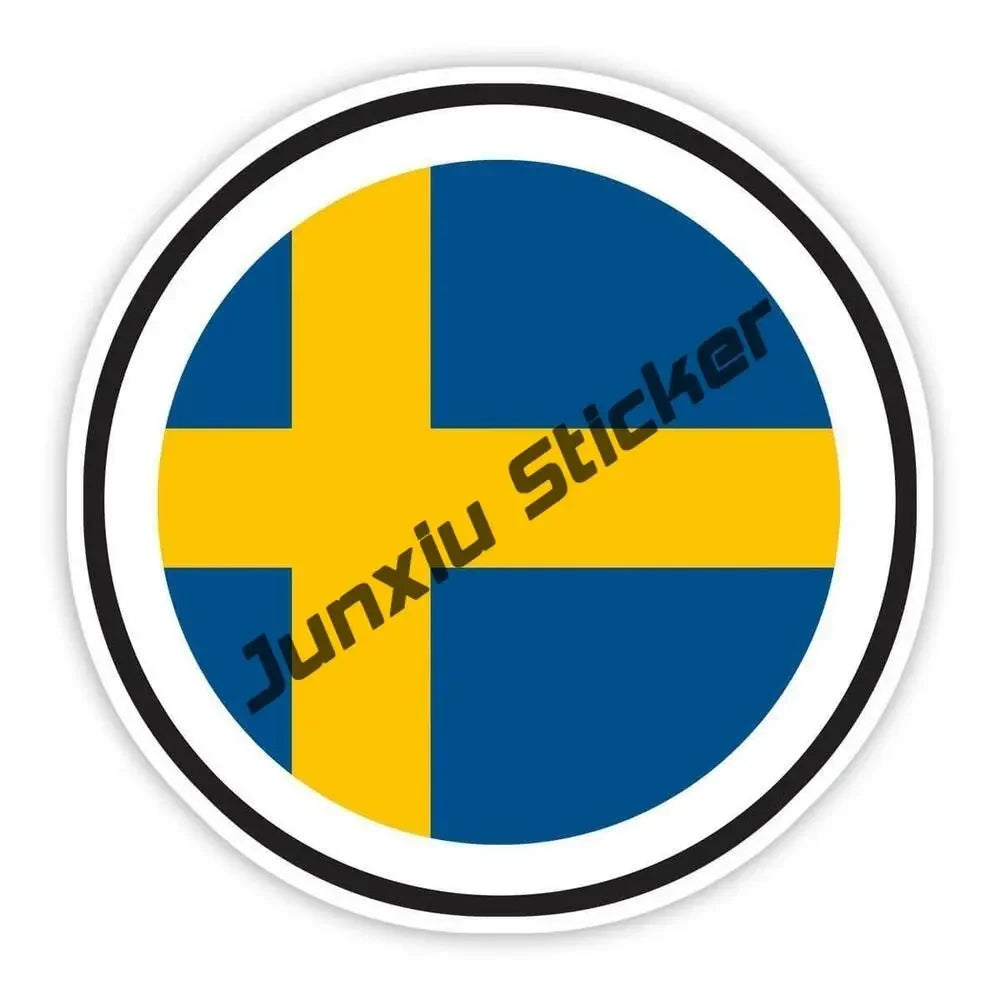 Sweden Flag Wings Creative Motorcycle Car Stickers Decal Anime Cute Accessories Swedish Air Force Decoration Glue Sticker