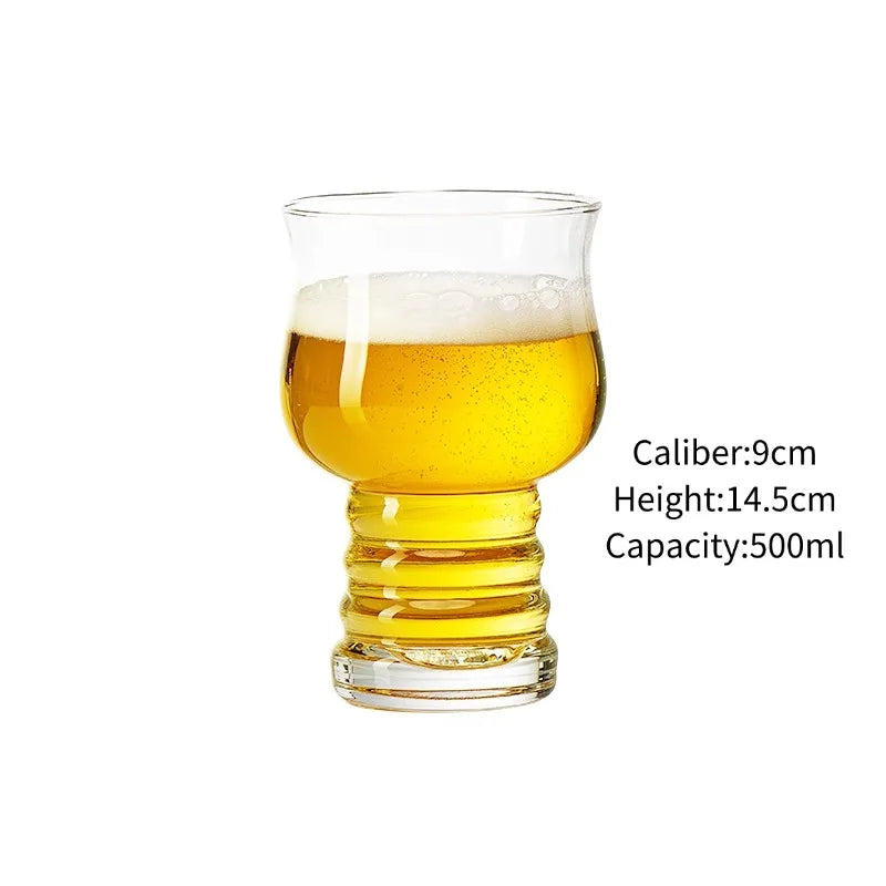 Craft Beer Cup Transparent Beer Mug Classical Draft Beer Cups Personality Cold Drink Cup Party Bar Accessory Pub Club Tools
