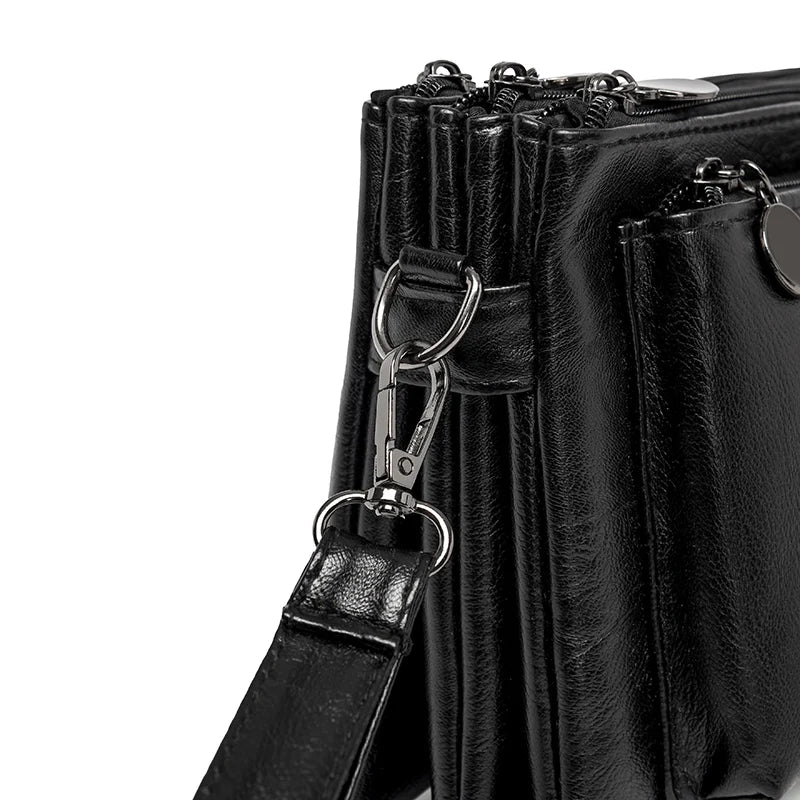 Fashion Women's Small Purse PU Leather Luxury Multi Layered Messenger Handbag