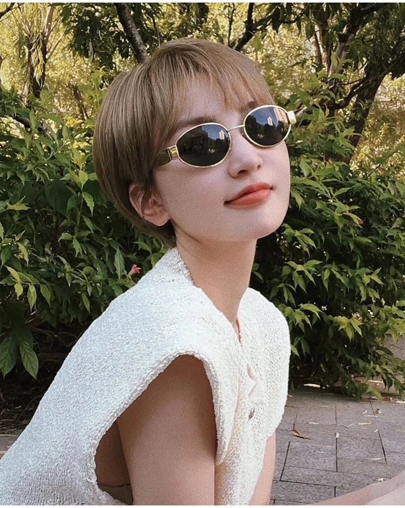 New Sunglasses For Women And Men Sun Glasses Alloy Oval Eyewear