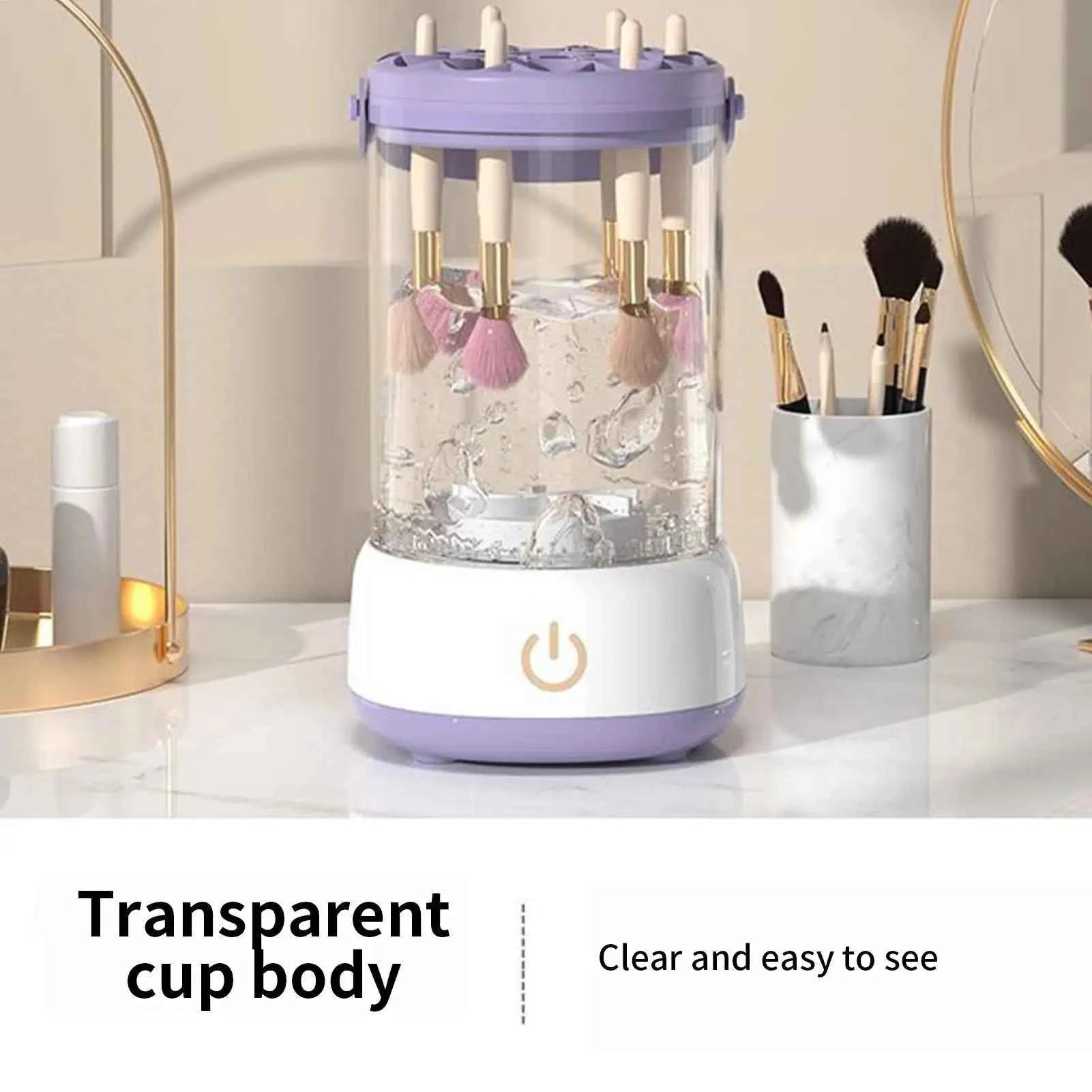 Makeup Brush Cleaner Makeup Tool Washer Portable Automatic Cosmetic Brushes Cleaner Machine for Home Vanity Travel Professional