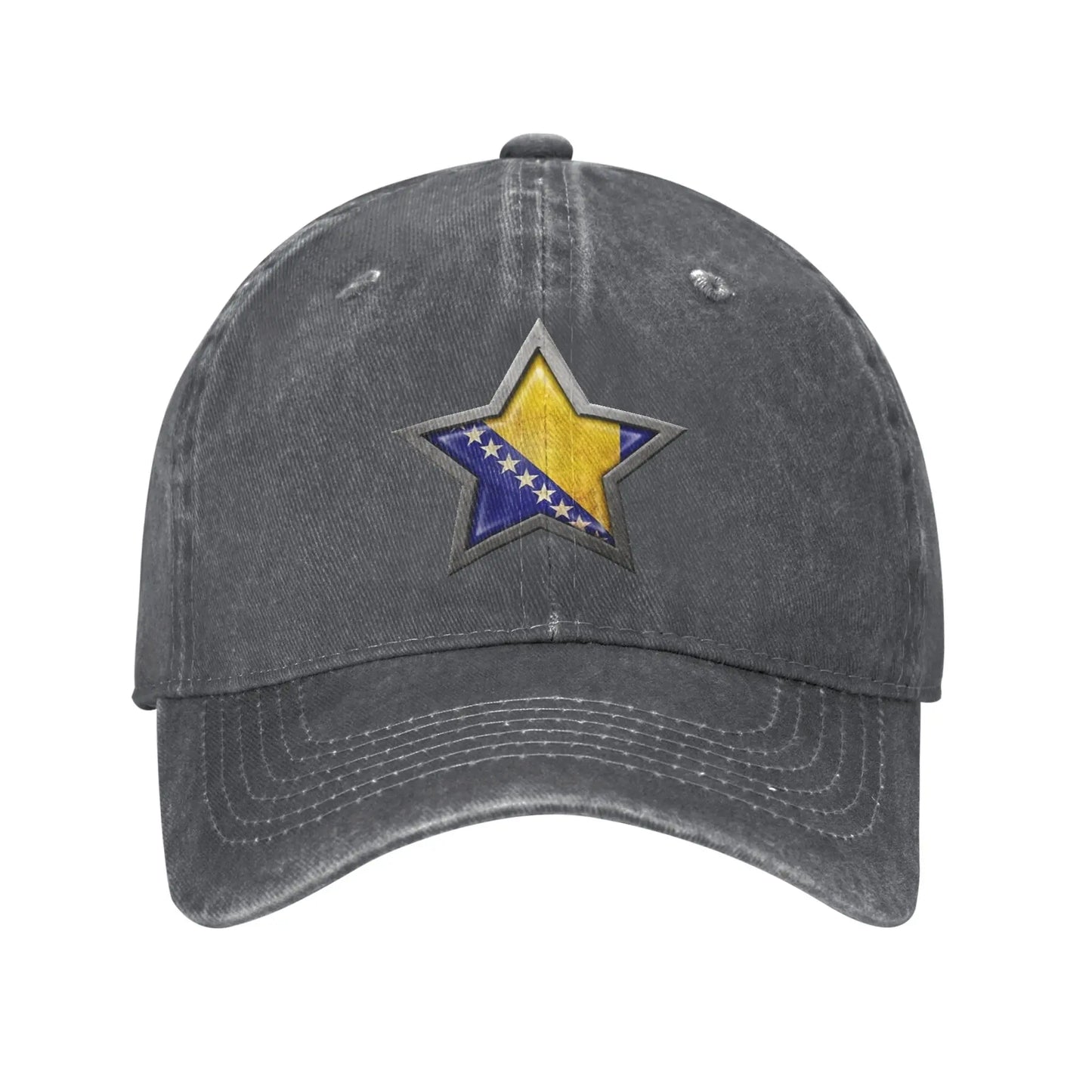 Bosnia and Herzegovina Flag Star Men Women Baseball Cap  Distressed Denim Washed Hats Cap Retro Outdoor Summer  Gift Headwear