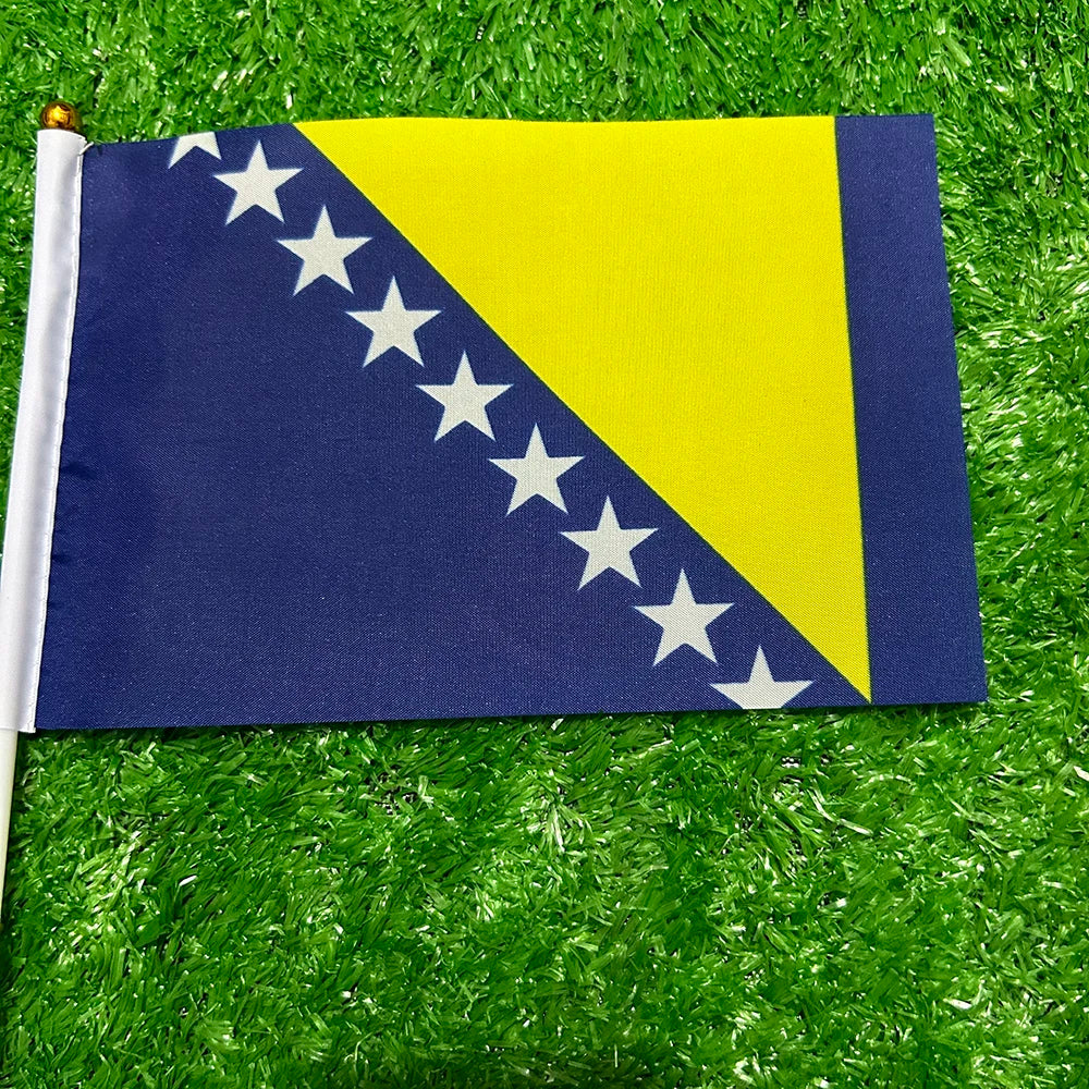 Bosnia and Herzegovina Flag 21*14cm  Bosnia and Herzegovina Hand Waving Flags For Sports Activity