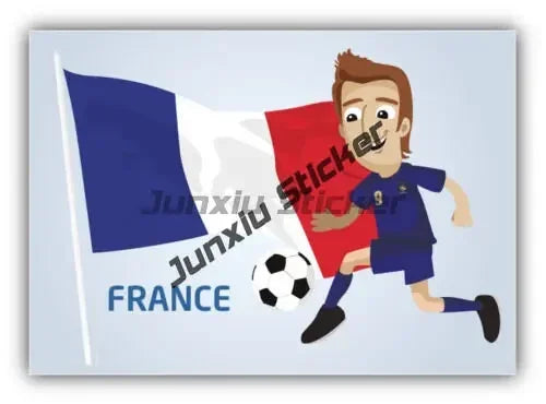 Flag Soccer Club Fan Girl Sticker Cartoon Funny Flag Soccer College Sport Decal Stickers for Cars Helmet Motorcycle Stickers