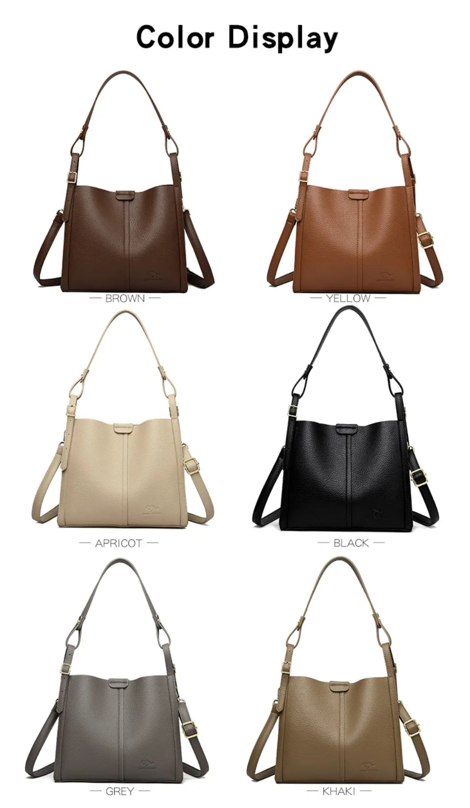 High Quality Pu Leather Purse Ladies Shoulder Crossbody Bag Medium Casual Tote Bag