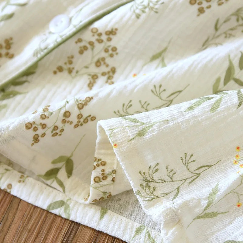 2025 Winter Women's Pajamas100% Cotton Plus Size Pajamas Flower  Printing Household Women's Pajamas Loungewear Autumn Sleepwear