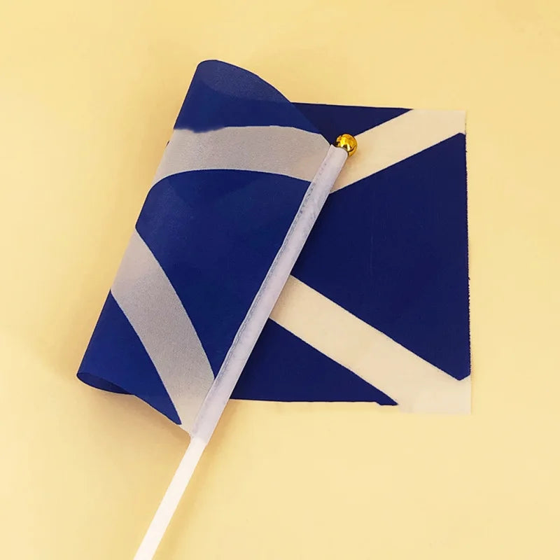 20Pcs Scotland Waving Flag Home Decor Scottish Sports Party Supplies Garden Polyester Handheld Flag Patriotic Nationalism