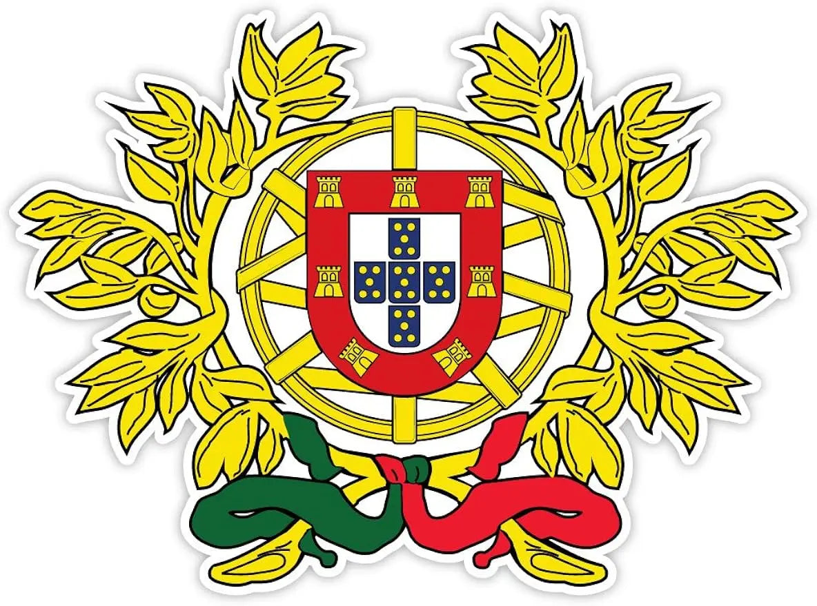 Portugal Flag Map Emblem Stickers High-Quality Viny Portugal Coat of Arms Portuguese Flag Racing Numbers Decal Perfect for Cars