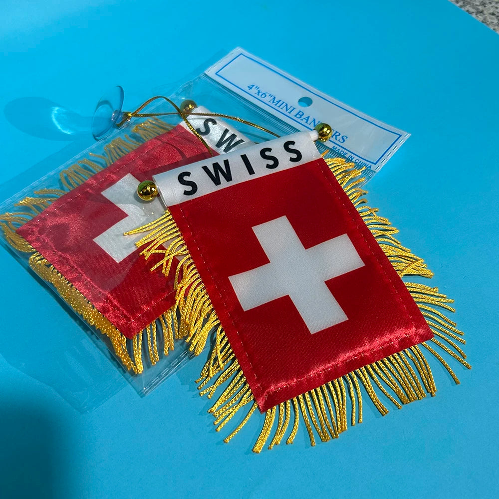 90X150cm Switzerland Flag Polyester 14x21cm swiss hand flag / string flag / desk flag 8x12cm Switzerland car flag for Decoration