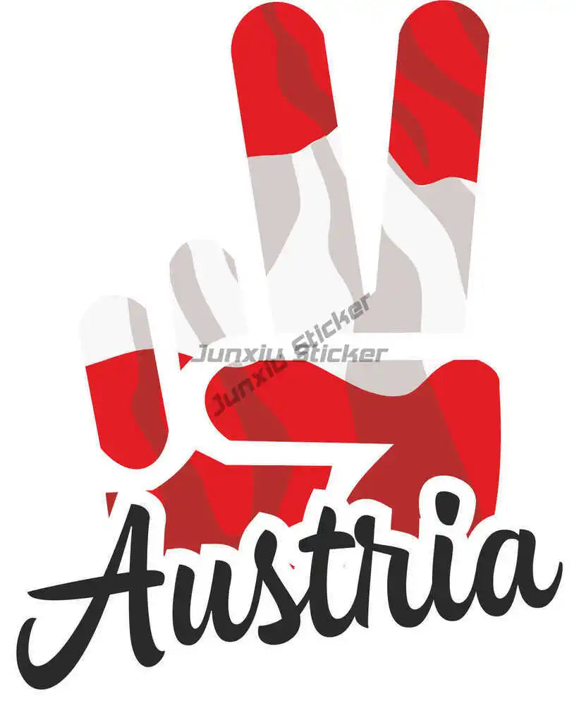 Austria Flag Map Emblem Creative PVC Stickers for Car Truck Bicycle Helmet Motorcycle Window Fridge Wall Decoration Accessories