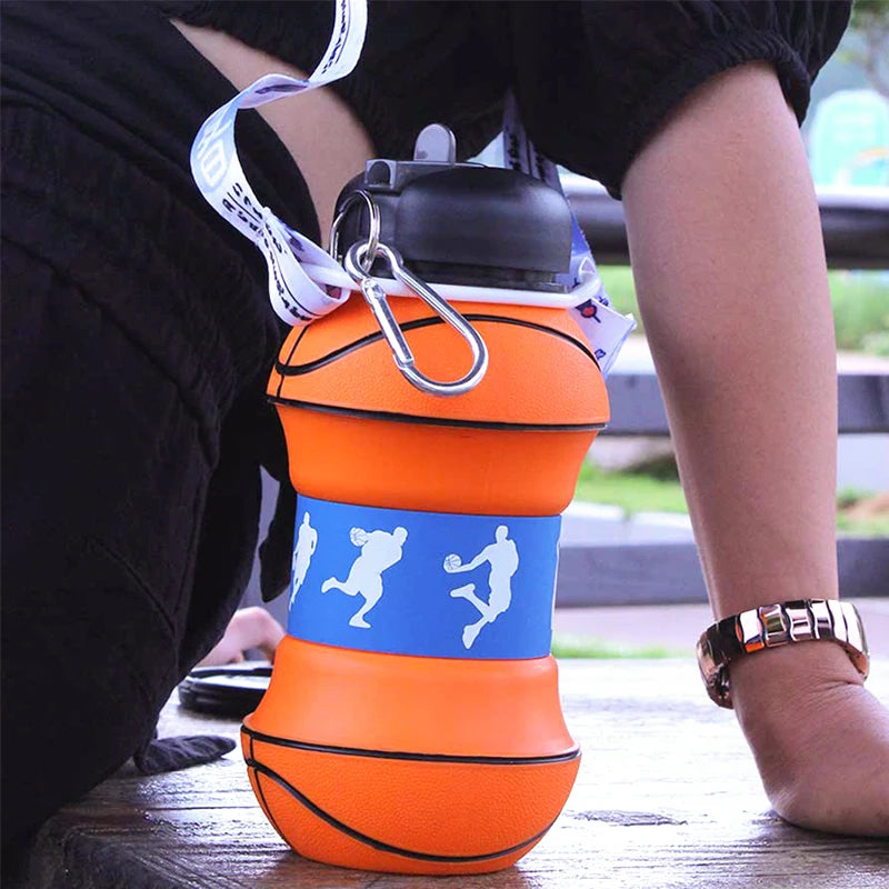 Fold Water Bottle Cups Mug Outdoor Sports Basketball Football Baseball Tennis Golf School Leakproof Portable Kids Water Bottle