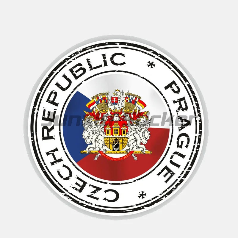 Czech Republic Flag Map European Country Decals Window Door Car Laptop Sticker
