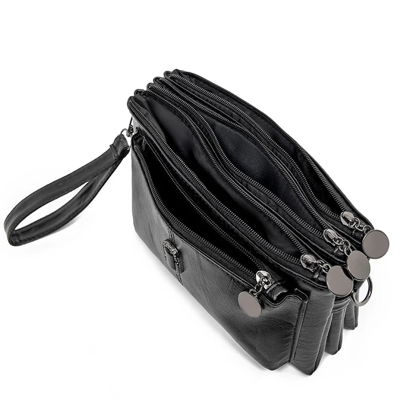 Fashion Women's Small Purse PU Leather Luxury Multi Layered Messenger Handbag