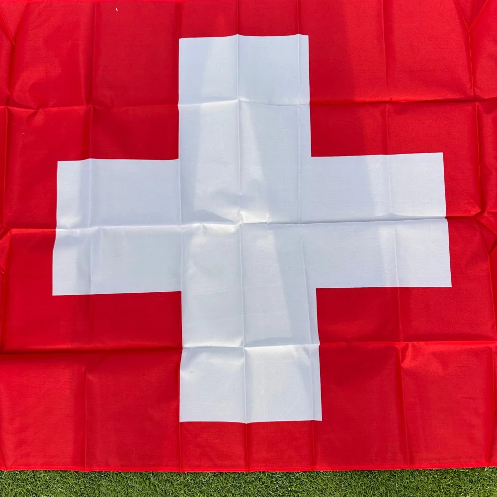 Switzerland Flag 150x90cm Large 3x5 FT Swiss Cross Flag Polyester Double Stitched Outdoor Indoor Decoration